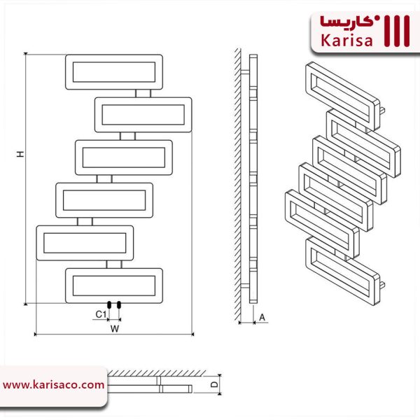 رادیاتور برقی استیل دومینو Domino