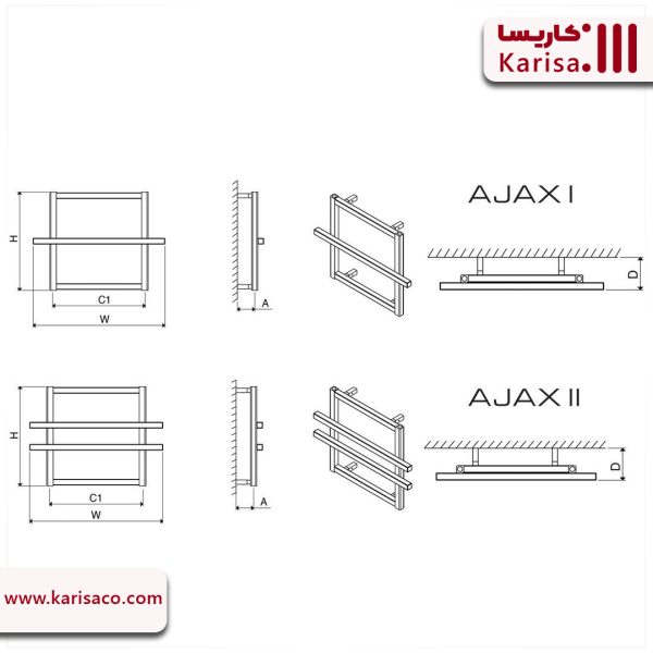 حوله خشک کن مدرن آژاکس AJAX