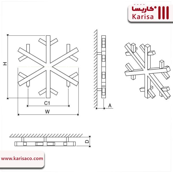 رادیاتور استیل جدید آیس ICE، طرح دونه برف snowflake